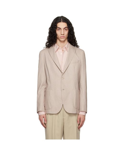 Boss Natural Slim-Fit Cotton-Blend Blazer for men