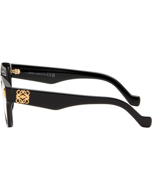 Loewe Black Anagram Logo Rectangle Glasses