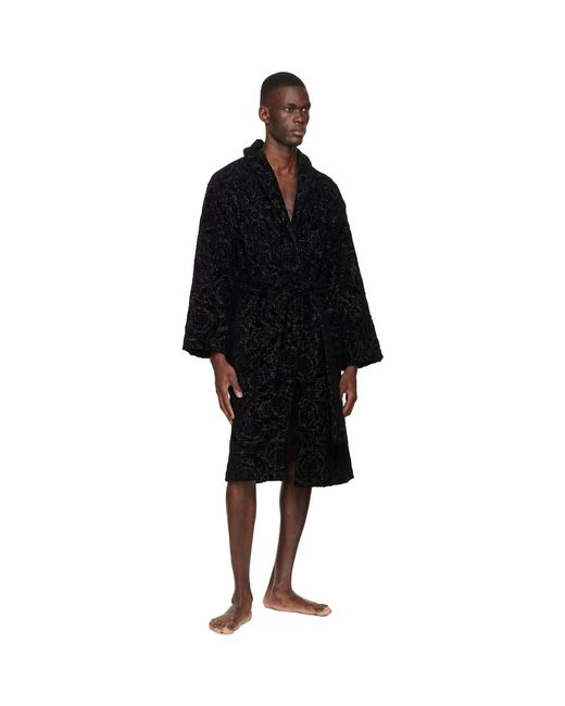 Versace Black Barocco Bathrobe for men