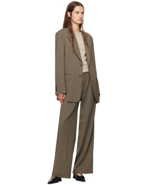 Filippa K トープ Darcey ウール トラウザーズ Black