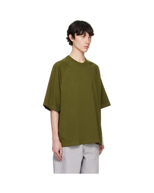Bottega Veneta Green Khaki Pima Cotton Jersey T-Shirt for men