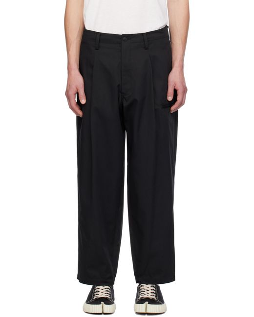 メンズ Y's for men ブラック サイドタック トラウザーズ Black