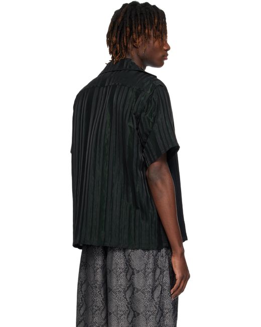 Chemise Noir Et Vert À Col Italien Needles pour homme en coloris Black