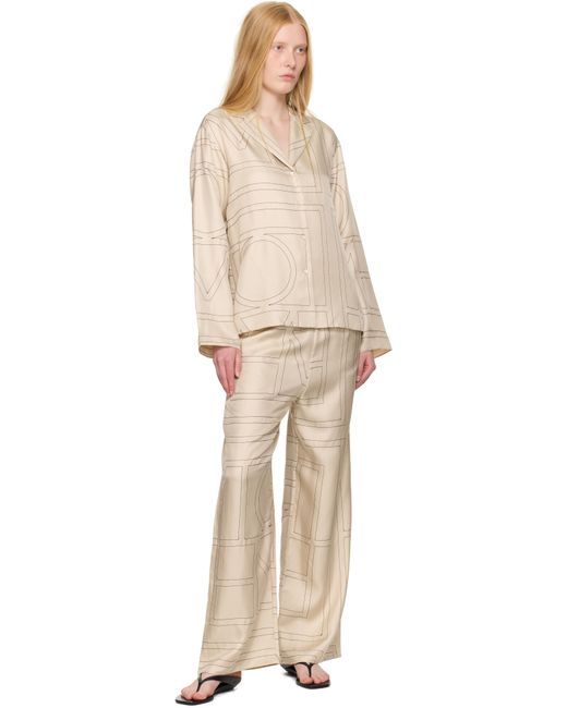 Totême  Natural Monogram Silk Shirt