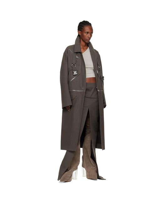 Rick Owens Black Concordians Runway Blixa Jumbo Mac Coat