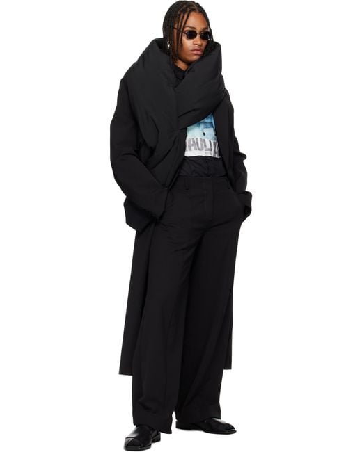 Jean Paul Gaultier Black Padded Sleeve Scarf for men
