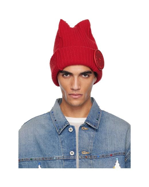 Charles Jeffrey White Box Beanie for men