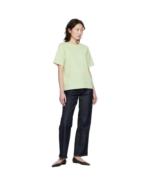 Maison Kitsuné Green 'Maison Kitsune' Handwriting Comfort T-Shirt