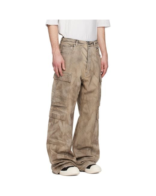 Rick Owens Natural Temple Double Cargo Jeans for men