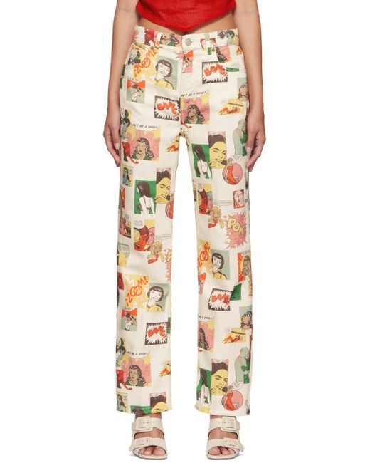 Reformation Denim Off Comic Jeans Lyst Canada