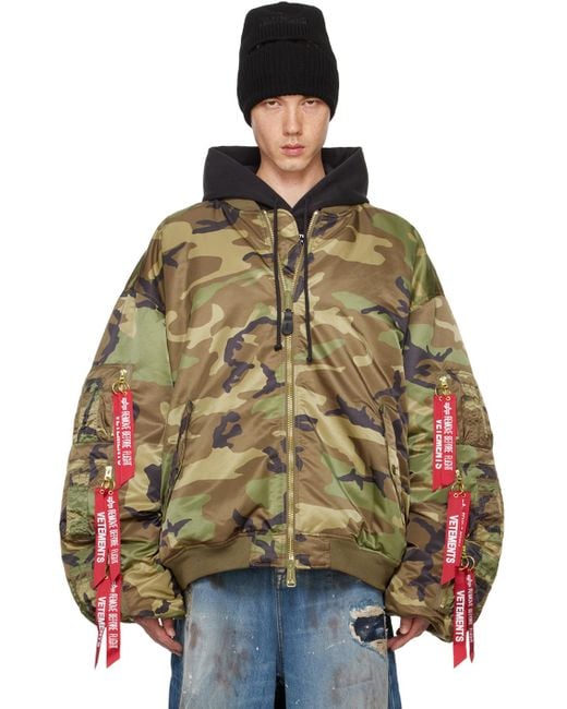 新品 VETEMENTS × ALPHA CAMO Bomber JKT AW23 Vetements X Alpha Industries Camo Hunting Reversible