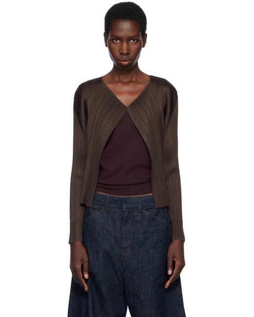 Pleats Please Issey Miyake Black Monthly Colors March Cardigan