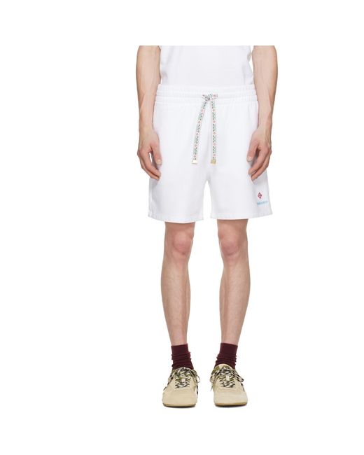 Casablanca White Floral Trim Classic Shorts for men