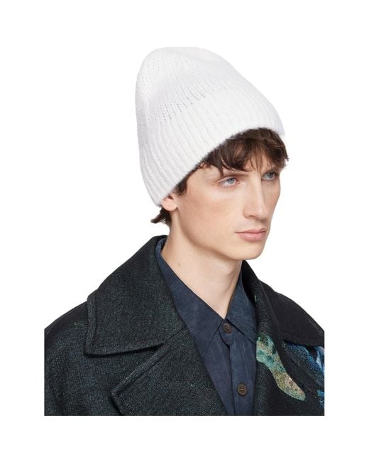 Dries Van Noten Blue Alpaca Blend Beanie for men