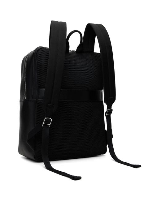 Lacoste Black Ossian Leather Backpack for men
