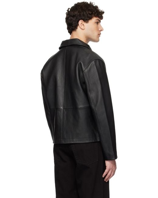 sunflower Short Leather Jacket in Black for Men | Lyst sunflower Short Leather Jacket in Black for Men | Lyst