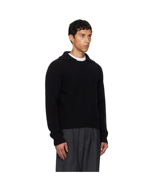 mfpen Black Collar Sweater for men