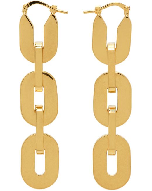 Jil Sander Yellow Gold Chain Earrings