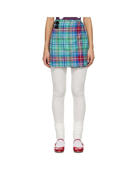 Charles Jeffrey Blue Kilt Miniskirt