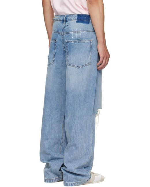 Ksubi Blue Maxx Striker Trashed Jeans for men