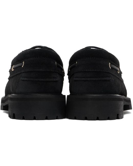 VINNY'S Black Aztec Boat Shoes for men