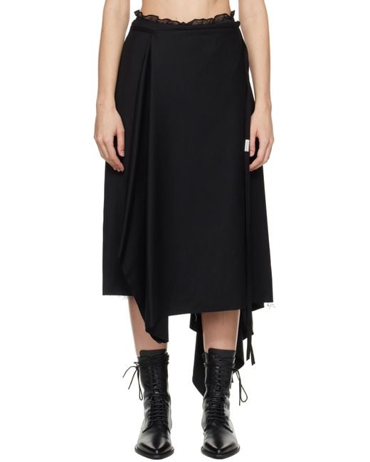 Ann Demeulemeester Ylva ラップ ミディアムスカート Black