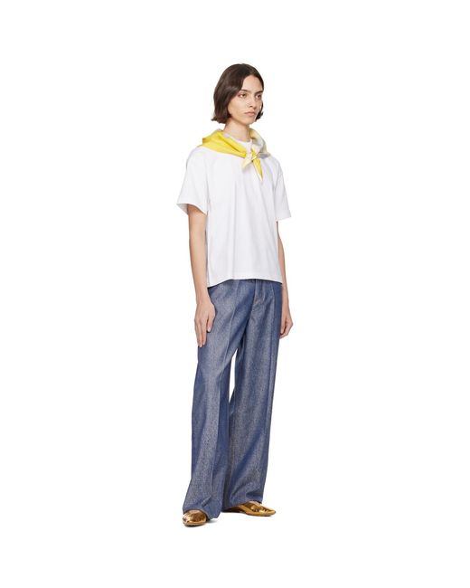 Bottega Veneta White Pima Cotton Scarf T-Shirt