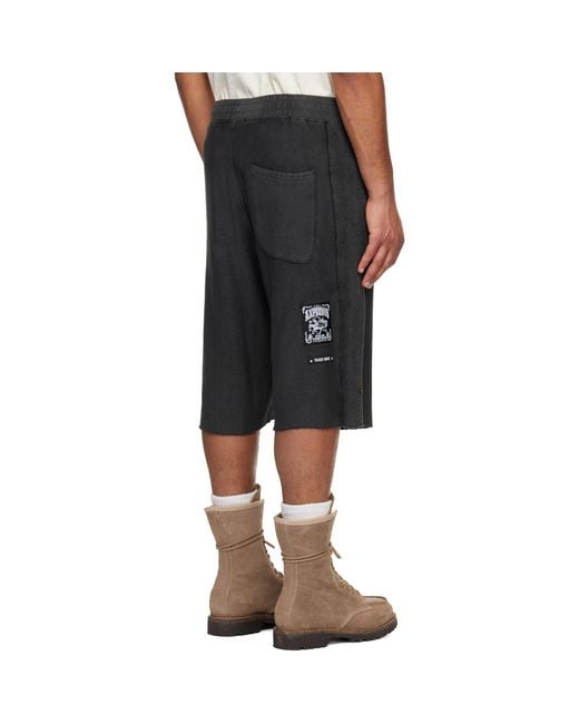 Aape By A Bathing Ape Black Main Sweat Shorts for men