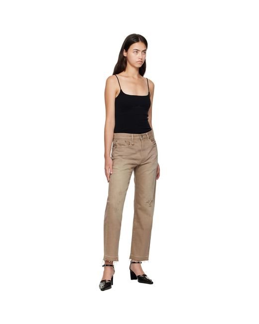 R13 Multicolor Tan Boyfriend Jeans