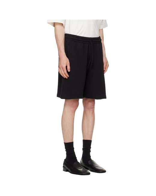 Palm Angels Black Tree Logo Sweat Shorts for men