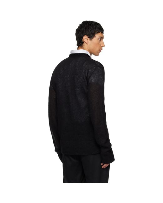 Rier Black V-Neck Sweater for men