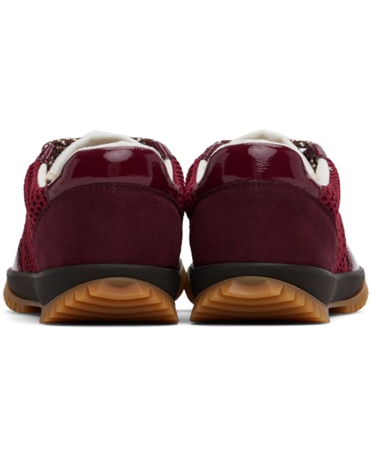 Stella McCartney Red Burgundy S-Wave Sport Mesh Paneled Sneakers
