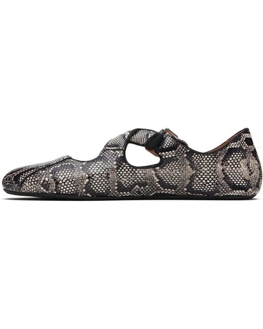 Alaïa Black Criss Cross Snake Ballerina Flats
