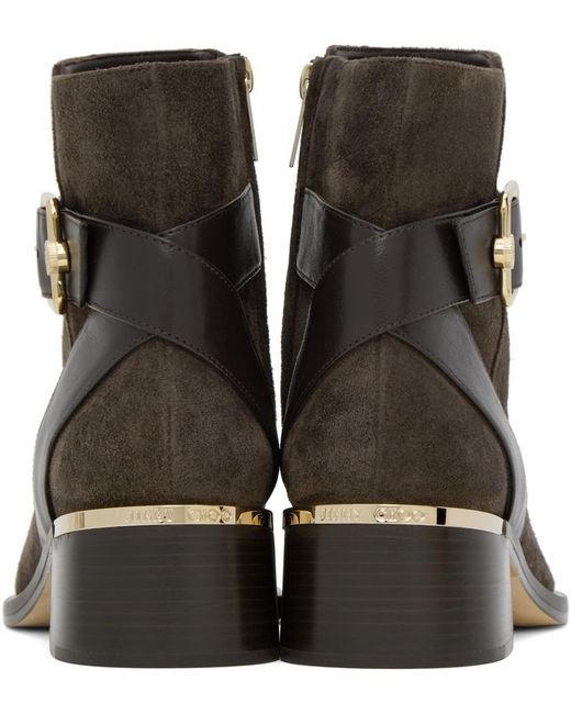 Jimmy Choo Black Brown Clarice Boots