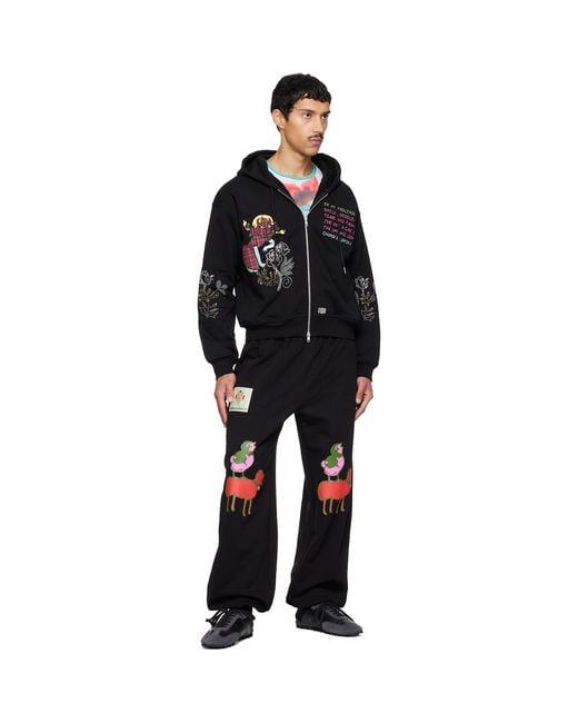 Chopova Lowena Black Feelings Panic Zip Hoodie for men