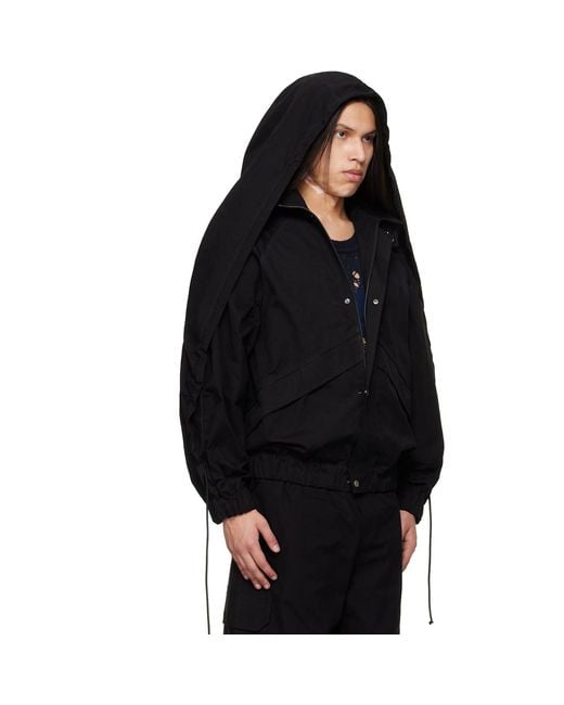 Egonlab Black Back Fold Track Jacket for men