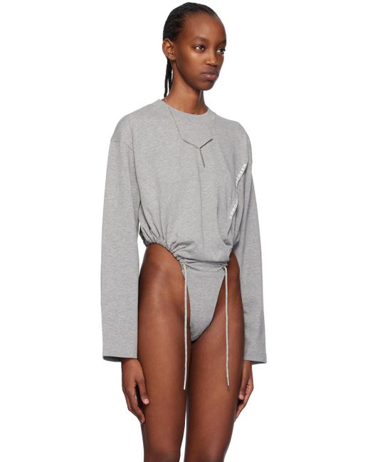 Y. Project Multicolor Gray Pinched Bodysuit