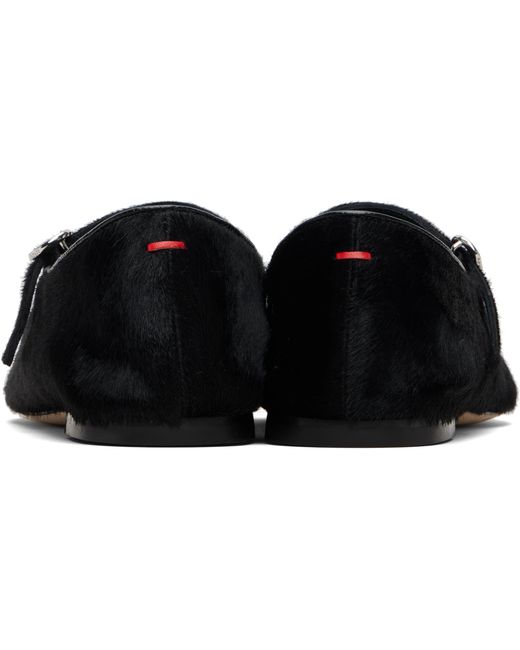 Ballerines De Style Charles Ix Uma Noires En Cuir Avec Poils Aeyde en coloris Black