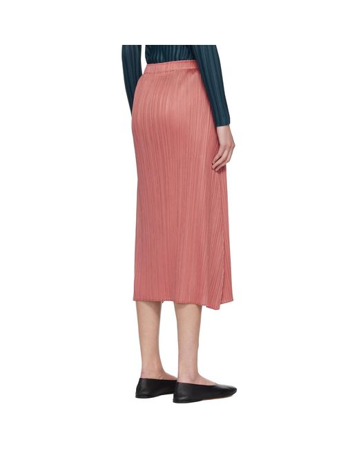 Pleats Please Issey Miyake Pink Monthly Colors October Maxi Skirt