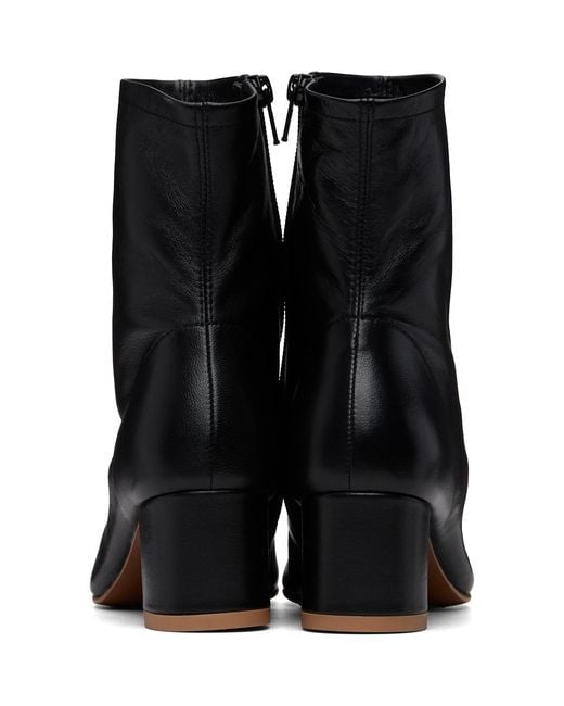By Far Black Sofia Leather Ankle Boots