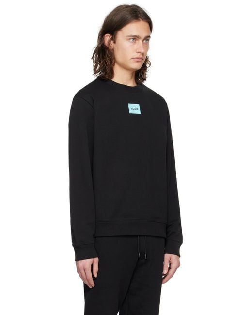 HUGO Black Patch Sweatshirt for men
