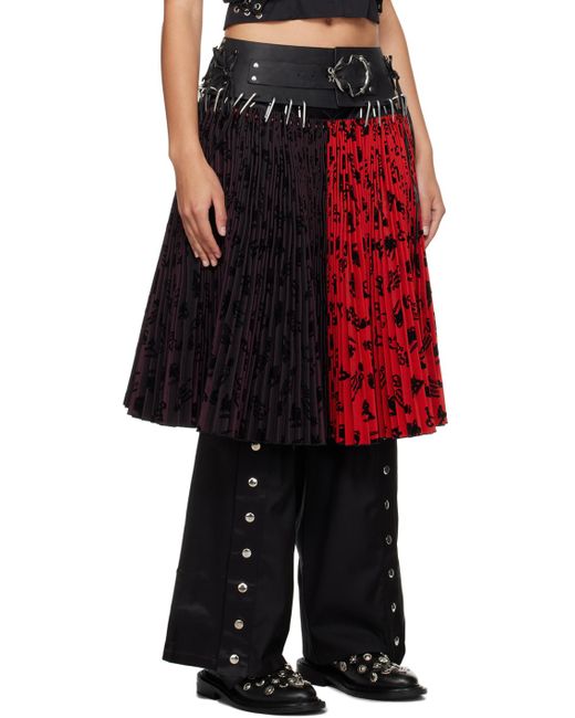 Chopova Lowena Purple & Red Laser Knee Midi Skirt