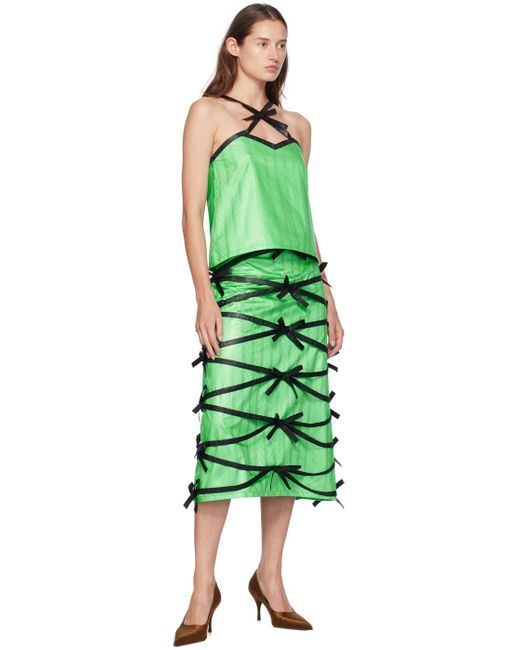 Super Yaya Green Reda & Rym Midi Skirt