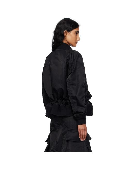 Sacai Black Nylon Twill Blouson Bomber Jacket