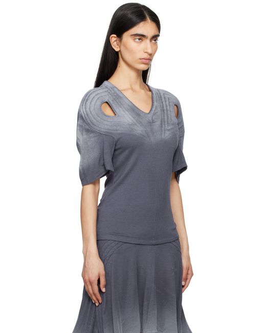 Kiko Kostadinov ネイビー Celritatem Padded Tシャツ Blue