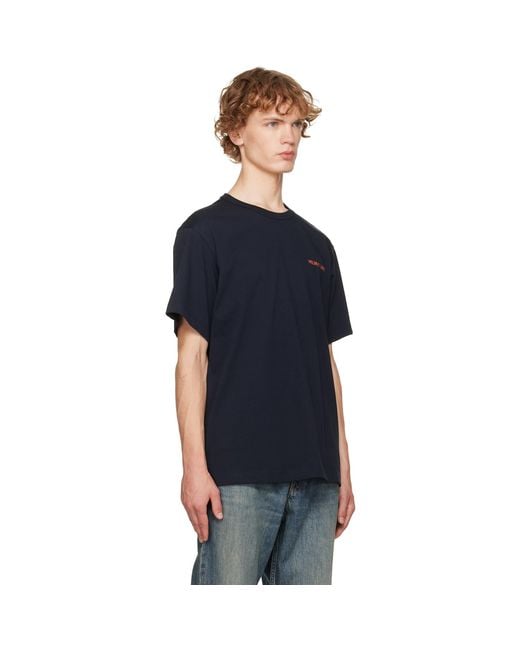 Helmut Lang Blue Logo T-Shirt for men