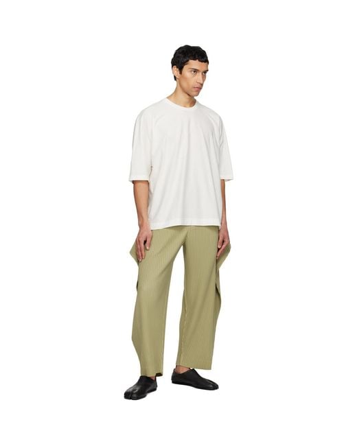 Homme Plissé Issey Miyake Green Cover And Fold Trousers for men