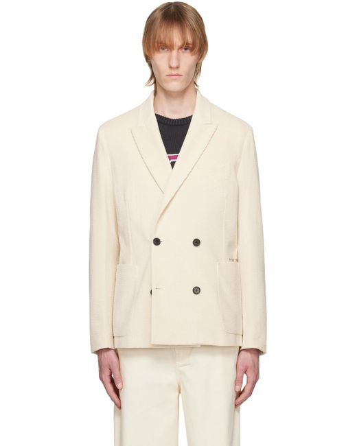 Pop Trading Co. Natural Off- Paul Smith Edition Double Breasted Blazer for men