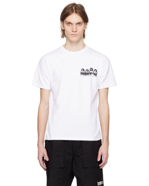 A Bathing Ape White Distortion T-shirt for Men | Lyst