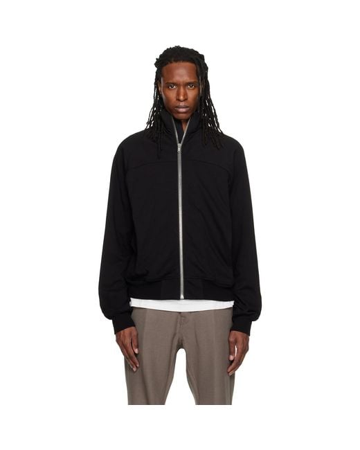 Rick Owens Black Tower Zipfront Jogger Track Jacket for men